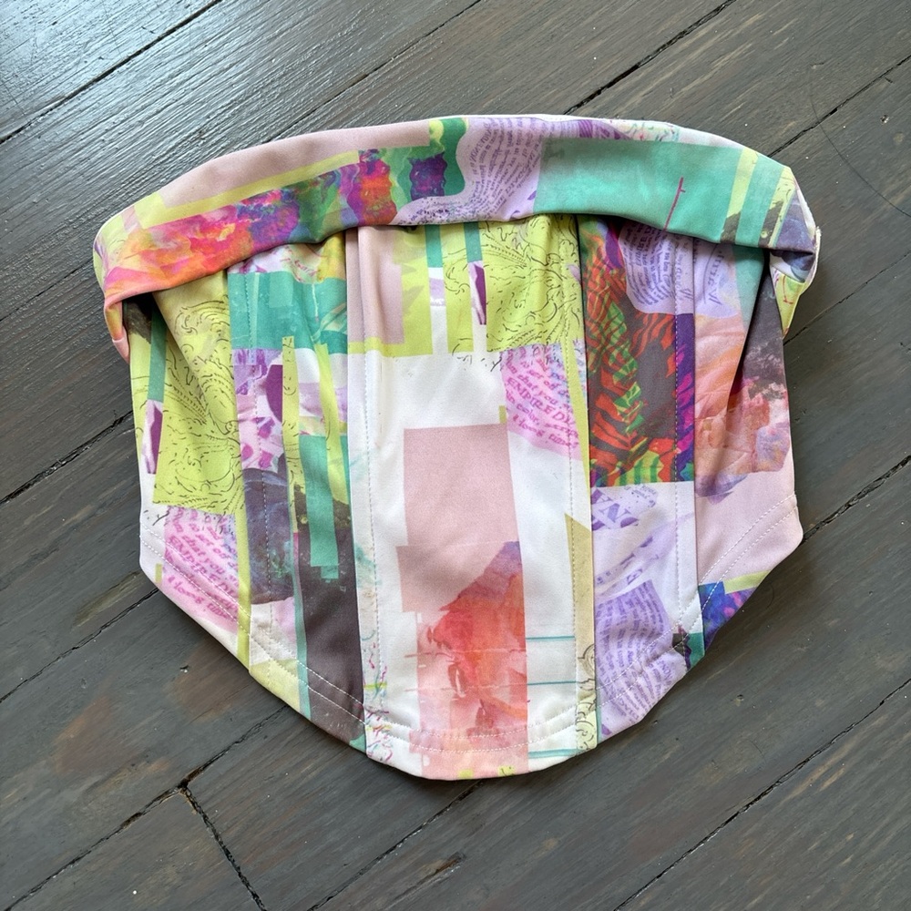 Beginning Boutique Multicolor Abstract Crop Top